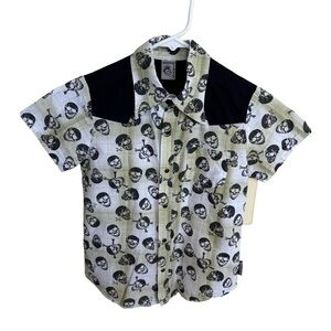 Knuckleheads Boys Skull Button Down Shirt Sz 8